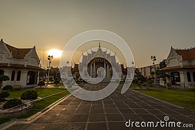 Beautiful view of Wat Benchamabophit Dusitvanaram Editorial Stock Photo