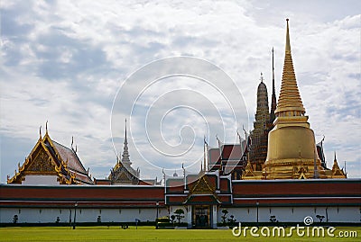 Beautiful view of Wat Phra Kaew Temple of the Emerald Buddha f Stock Photo