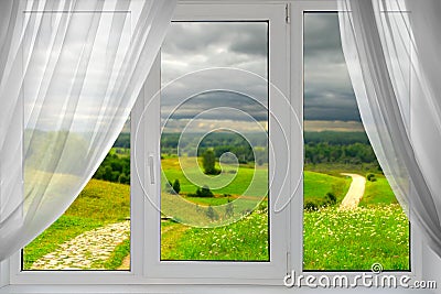 A beautiful view from the window Stock Photo