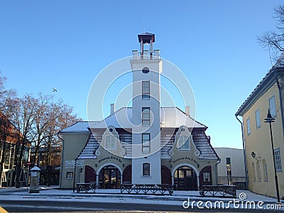 Beautiful view - winter in Estonia on Saarem, juniper and snow Editorial Stock Photo