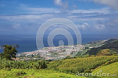 Beautiful viewpoint on the Sao Miguel island Stock Photo