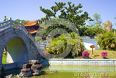 Nanshan temple territory, Hainan Editorial Stock Photo