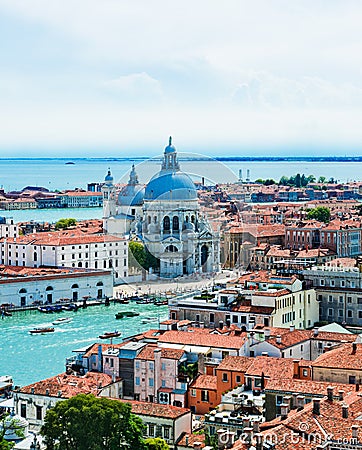 Beautiful views of the houses Venice with red tile roofs Stock Photo