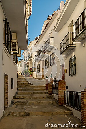 Beautiful views and streets of Frigiliana, village of Malaga Stock Photo