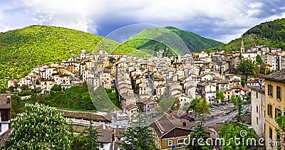 Beautiful villages of Abruzzo - Scanno. Italy Stock Photo