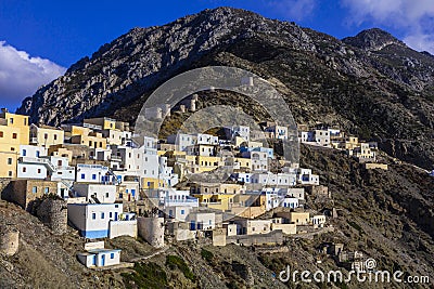 Beautiful villages of Greece - Olimbos in Karpathos Stock Photo