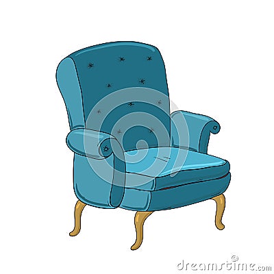 Beautiful vintage chair. Vector Illustration