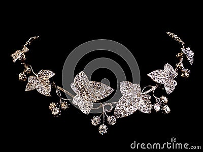 Beautiful vintage diamond necklace Stock Photo