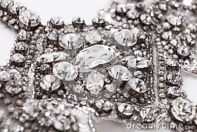 Beautiful vintage diamond necklace closeup Stock Photo