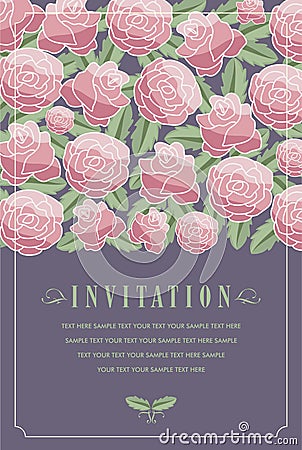 Beautiful vintage floral invitation card. Vector illustration Vector Illustration