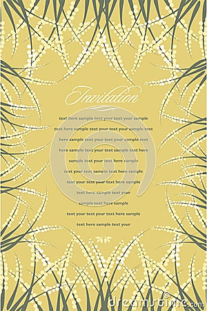 Beautiful vintage floral invitation card. Vector illustration Vector Illustration