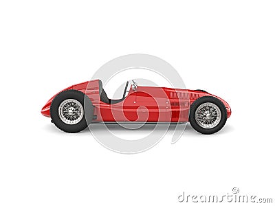 Beautiful vintage red racing sports car - side view Stock Photo