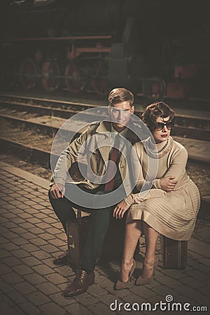 Beautiful vintage style couple Stock Photo