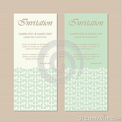 Beautiful vintage wedding invitation Vector Illustration