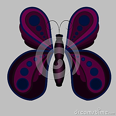 Beautiful violet butterfly Vector Illustration