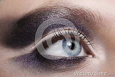 Beautiful violet makeup Stock Photo