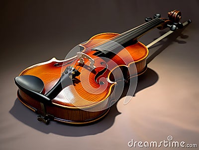 beautiful violin on dark background generative AI Stock Photo