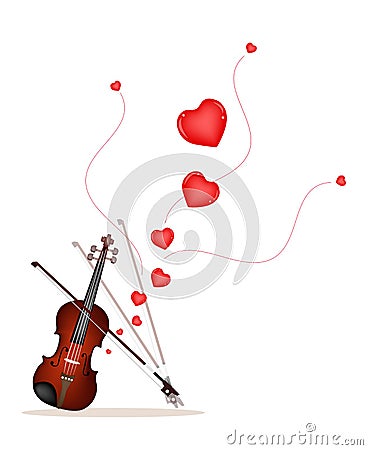 A Beautiful Violin on Playing A Love Music Stock Photo