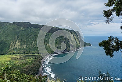 Beautiful Waipio Valley vista on the Big Island of Hawaii Stock Photo