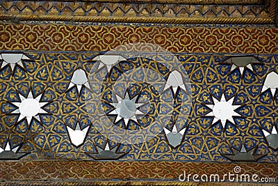 Beautiful wall of Chehel Sotoun Palace in Isfahan,Iran. Stock Photo