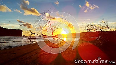 Beautiful Wallpapers Sunset on the Beach Stock Photo