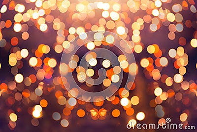 Beautiful warm night blur bokeh for memories festival Stock Photo