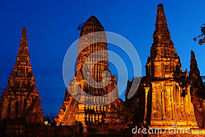 Beautiful Wat Chaiwatthanaram in Ayutthaya Stock Photo