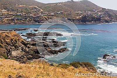 Beautiful Water and Rocks near La Bufadora Stock Photo