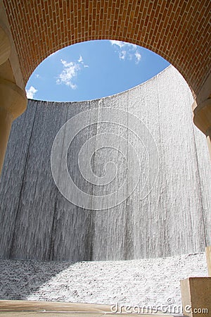 Beautiful water wall in Houston Stock Photo