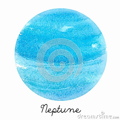 Watercolor Neptune planet vector illustration Vector Illustration