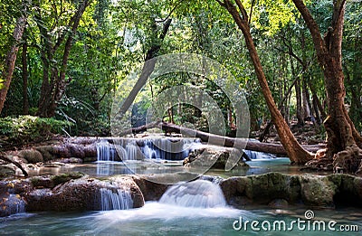 Beautiful waterfall cascades Stock Photo