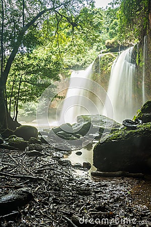 Beautiful waterfall in Khaoyai national park Stock Photo