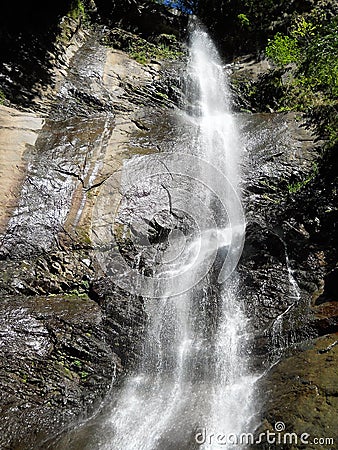 Beautiful waterfall mountains of Georgia. Stock Photo