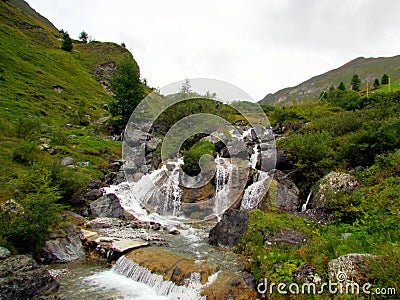 Beautiful Waterfall from the Mountains . Stock Photo