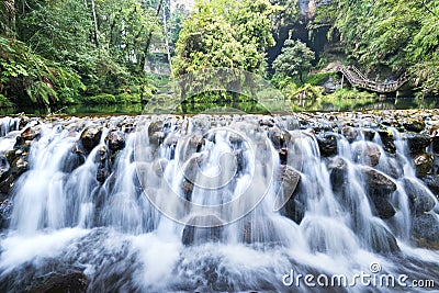 Beautiful waterfall in Taiwan Stock Photo