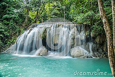 Beautiful Waterfall in thailand Stock Photo