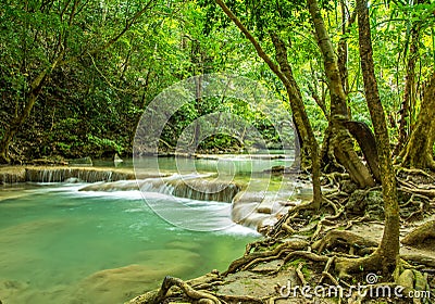 Beautiful Waterfall in thailand Stock Photo