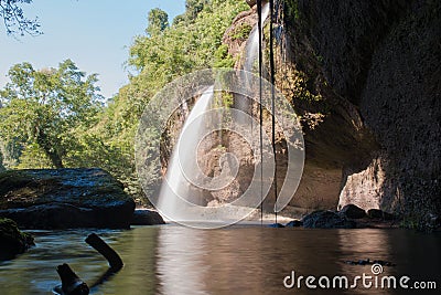 Beautiful waterfalls in the forest, quiet in Thailand Stock Photo