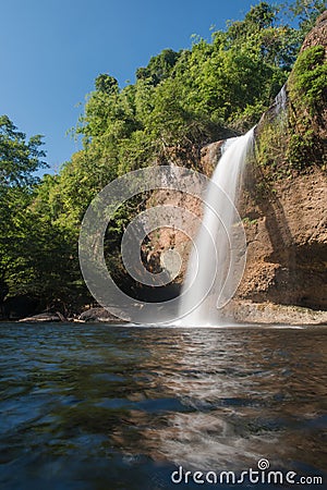 Beautiful waterfalls in the forest, quiet in Thailand Stock Photo