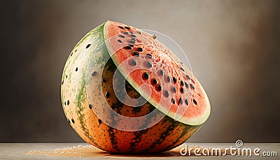 Perfectly riped fresh Watermelon. AI generative. Stock Photo