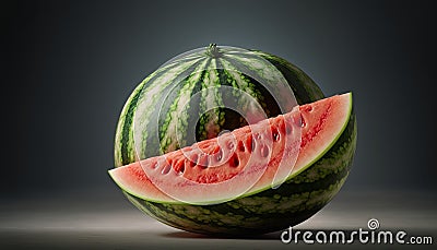 Perfectly riped fresh Watermelon. AI generative. Stock Photo