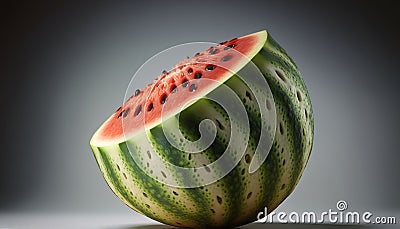 Perfectly riped fresh Watermelon. AI generative. Stock Photo