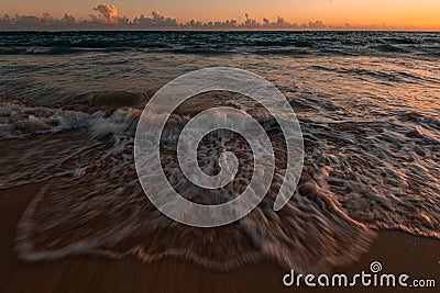 Beautiful wave at sunset Stock Photo