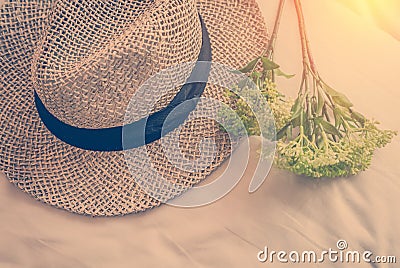 Beautiful Weaving hat Stock Photo