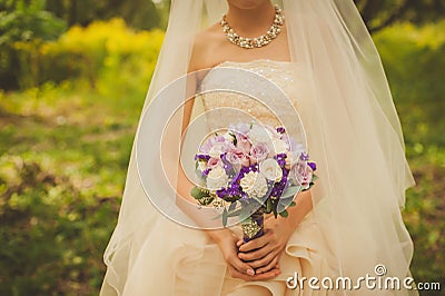 Beautiful wedding bouquet Stock Photo