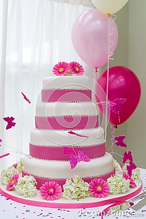 Beautiful wedding cake Stock Photo