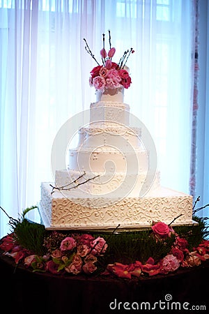 Beautiful wedding cake Stock Photo