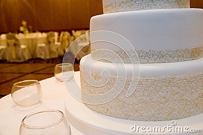 Beautiful wedding cake with nice decoration Stock Photo