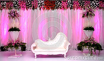 Beautiful Wedding stage Decorators Images Stock Photo