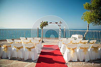 A stunning outdoor wedding ceremony Stock Photo